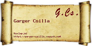 Garger Csilla névjegykártya